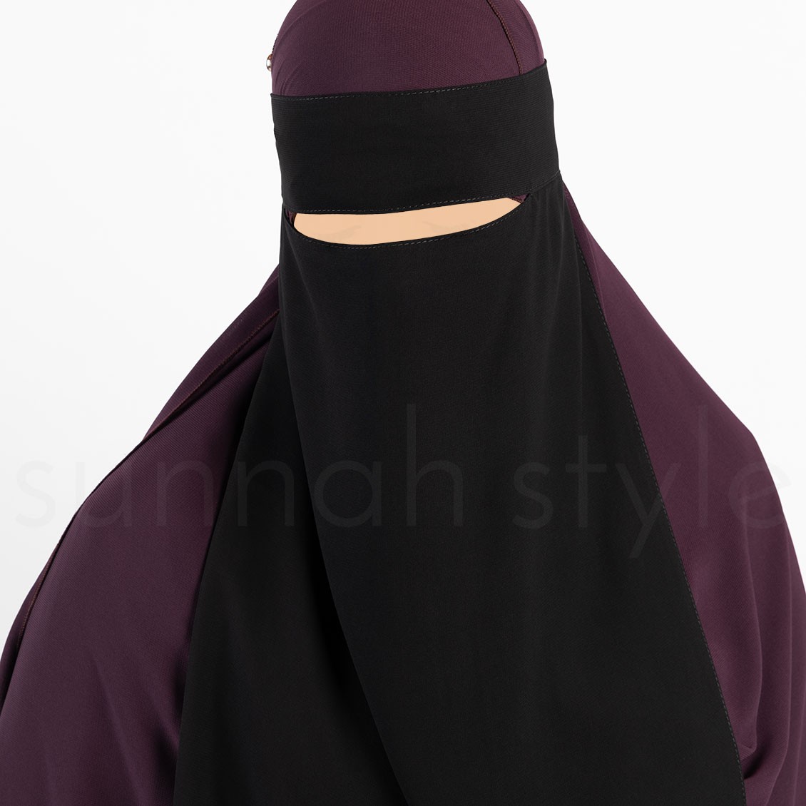 Sunnah Style Long One Layer Niqab Black